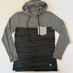 Depart West | Pullover Hoodie | Colorblock Pocket | Black Grey | Men’s | Size M